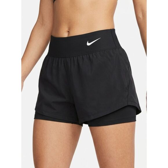 Nike Pants - NWT Nike Dri-FIT Black 2-in-1 Tennis Shorts Built-In Compression Size M Medium